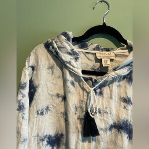 Rachel Zoe Linen Tie-Dye Button Up